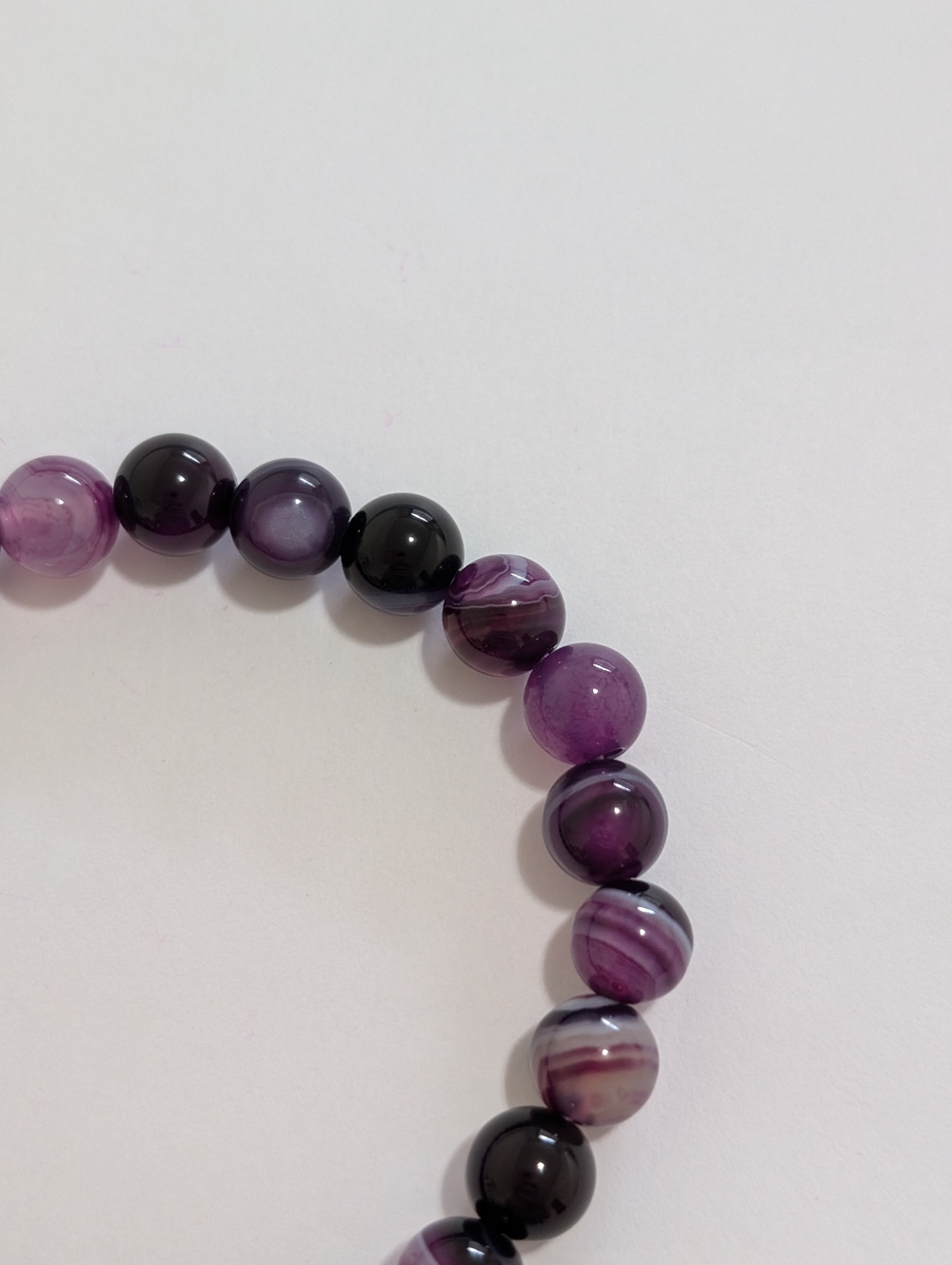 Striped Agate Bracelet With  Charm - Picture 5 of 5